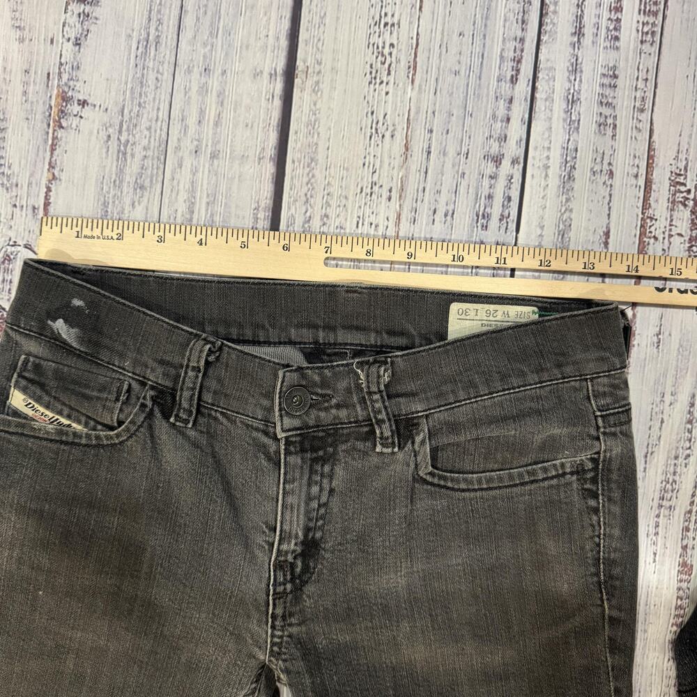 Diesel Liv Jeans 26x30 Made in Italy Gray Wash Stretch Straight Leg - Picture 10 of 13
